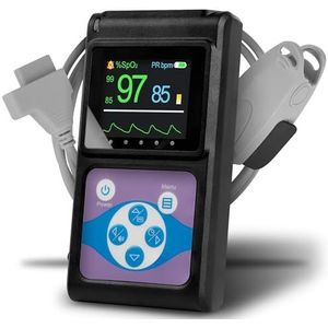 Pulox PO-650A Pulsoxymeter - Draagbaar pols- en SpO2-meetapparaat met sensor - Langdurige meting - datageheugen, akoestisch waarschuwingssignaal