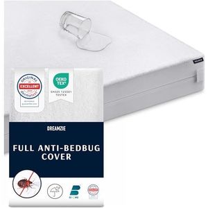 Dreamzie Matrasbeschermer 90x190x25 cm Anti-mijt en bedwantsen - Volledige hoes 90x190 cm met ritssluiting voor allergieën - Waterdicht, Bi-Ome en Oeko-Tex