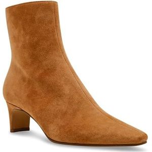 Steve Madden Delvie enkellaars voor dames, kastanje suède, 4 UK, Kastanje Suede, 37 EU