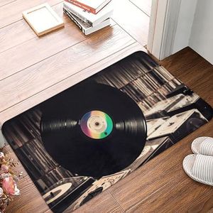 YNCATXZ Vinyl Records deurmat 40 x 60 cm antislip indoor outdoor mat welkomstmat wasbaar deurmat voor ingangen deurmat absorberende flanellen badmatten
