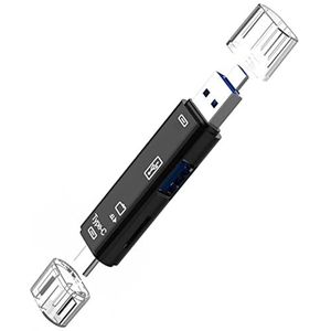 Kaartlezer USB C USB 3.0 TF-kaart Hoge Snelheid Draagbare TF-kaartlezer Kaartlezer voor Computer Compacte Flash Kaartlezer Zwart