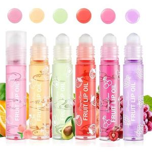 Hydrating Roll On Lip Oil, 6 stuks Lip Glow Oil Plumpimg Lip Balm Long Lasting Non-Sticky Lip Gloss Transparant Colorless Moisturizing Lip Lotion