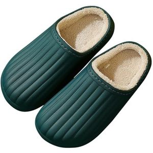 BOSREROY Uniseks pantoffels voor thuisgebruik - zachte, ademende, waterbestendige veelkleurige slippers met modieuze slaapkameruitstraling, Donker Groen, One Size