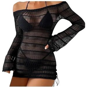 Dames Badpak Sexy Badpak Cover Up Vrouwen Lange Mouwen Zonsondergang Strand Bikini Cover ups Zwemkleding Zomer Hol Strand Zwemkleding Badpak Dames Zee (XL)