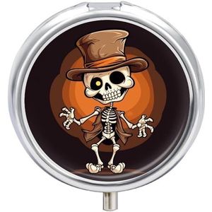 Draagbare Pillendoos Pil Case Grappige Skelet Reizen Pillendoos Kleine Pil Case Dagelijkse Pil Container Pil Organizer Pocket Geneeskunde Doos Leuke Pil Case