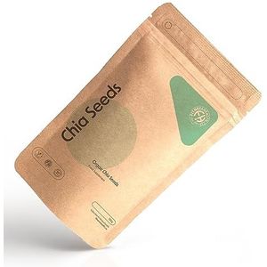 Fitness Health Biologische Chia Zaden Heel - Verzadigde Vetten - Rauwe Zwarte Chia Zaden 100G - Melk en Shakes - Veganistisch - Premium Kwaliteit - Gecertificeerd…