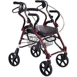 Rollator voor volwassenen Verstelbare rollator met zitje voor ouderen met een handicap, patiënten met beperkte mobiliteit, loopstabilisator met vier wielen Decoration