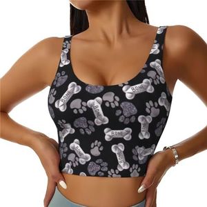 Hond Puppy Poot Print Comfortabele Vrouwen Sport Vest Yoga Workout Vest Voor Vrouwen Lichtgewicht Zomer, Zwart, S