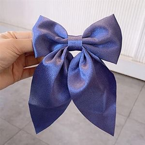 Vrouwen Bloemen Grote Haarspeld Meisjes Chiffon Strik Haarspeldjes Prinses Haaraccessoires Paardenstaart Clip 08 DONKER BLAUW