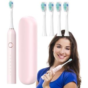 Elektrische tandenborstel voor volwassenen - Elektrische tandenborstel met etui | Oplaadbare 40000 VPM Deep Clean 6 Modes Travel Case & Tandenborstelkophouder