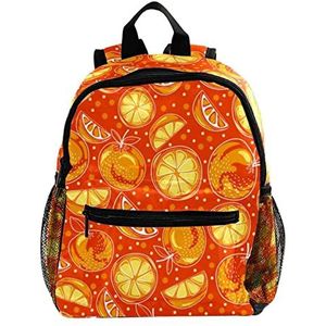 Leuke Fashion Mini Rugzak Pack Bag Geel Oranje Fruit Patroon, Meerkleurig, 25.4x10x30 CM/10x4x12 in, Rugzak Rugzakken