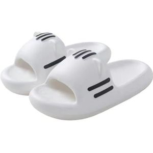Sandalen, Dikke zolen dames binnenpantoffels, zomer Doucheschoenen(White,41 EU)