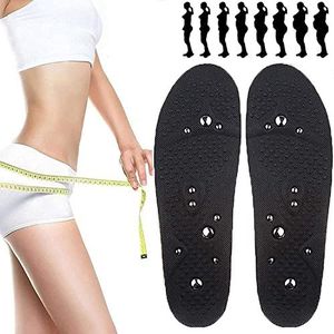 Magnetische acupressuurreflexologie-inlegzolen, ademende deodorant, comforttherapie, afslankende inlegzolen for gewichtsverlies(3 Pair,L)