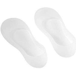 1 paar volledige lengte siliconen vochtinbrengende sokken gebarsten voetverzorging beschermer zachte siliconen gel spa diepe hydraterende volledige voet sokken voor droge harde gebarsten huid wit (L)
