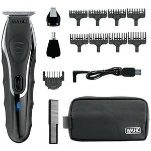 Wahl Aqua Blade Oplaadbare Nat Droog Lithium Ion Deluxe Trimset met 4 verwisselbare koppen voor scheren, detaillering, verzorging van baarden, snorren, stoppels, oor, neus, lichaam - Model 9899-100