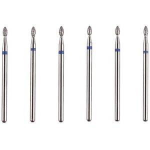 MZCMSL 6Pcs Kleine Vlam Cuticle Bits, Pro Diamond Nail Boren Voor Nail Prep, 3/32 Schacht Elektrische Nail Tool