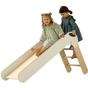 Houten glijbaan voor kinderen, speelplaats thuis, vouwglijbaan voor kinderen, Montessori-houten glijbaan