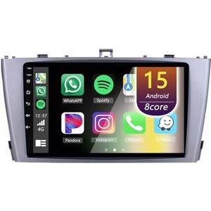 Android Radio voor Toyota Avensis 2009-2015, 9 inch Touchscreen Autoradio met Wireless CarPlay Android Auto Bluetooth WIFI(8Core(8+128GB))