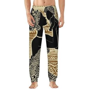 Afrikaanse Tribal Vrouw Mannen Pyjama Broek Zachte Lounge Bottoms Lichtgewicht Slaap Broek
