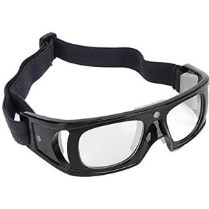 Basketbalbril, Vrij Regelbaar Ontwerp Sportbril Gebogen Pasvorm Om Te Wandelen (Zwart)