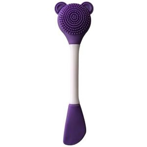2 ST Siliconen Dubbelkoppige Twee-side Gezicht Wassen Make-up Masker Borstel Schoonheid Tools (Paarsblade)