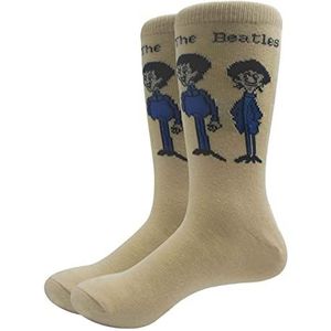 The Beatles Cartoon Group Standing Official Mens New Beige Socks (UK Size 7-11)