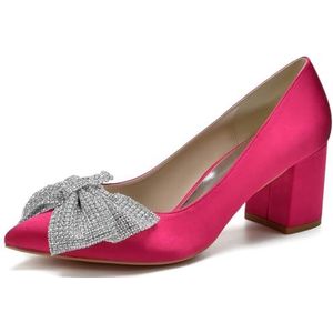 SYDZSW Zijden Bruiloft Schoenen Ivoor Bruids Schoenen Bruiloft Uitnodiging Schoenen, Roze, 43 EU