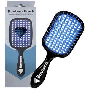 Bautero Ontwarrende haarborstel Mizuiro Ocean met antistatische haren, zwart, 20 x 10 cm, 106 flexibele haren, lichtgewicht ergonomisch ontwerp voor nat en droog haar, pijnvrije knoopverwijdering
