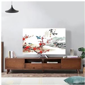 WLTYSM TV Cover Landschap Elastische Kracht Televisie Kap TV Stof Cover Doek 32-75 Inch Eenvoudige en Moderne Chinese Stijl TV Display Beschermers (3,6-116,8 cm)