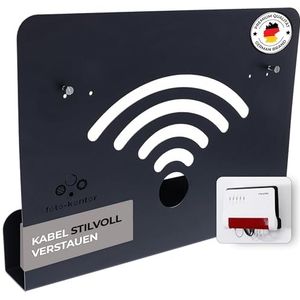 foto-kontor Muurbeugel compatibel met AVM FRITZBox Modem Router met kabelmanagement 7590 7590 AX 6660 Cable 7530 5530 8850 6850 6660 6890 7490 zwart