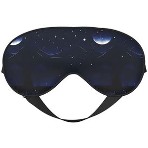 Serene Blauwe Nachtzicht Unisex Elastische Verstelbare Gesp Ontwerp Verduisterend Slaap Oogmasker voor Thuis Reizen Yoga Kantoor Nap