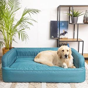 PillowPrim Hondenbed, meubels voor dieren, kattenbed, afneembare overtrek, hondenmand, hondenbed, slaapplaatsen, hondenbank, blauw, XXL 117x79 cm