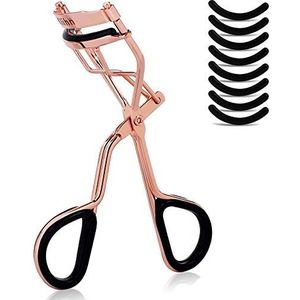 KLIHN - Exclusieve Wimperkruller (roségoud) incl. 5 extra vervangende rubberen pads - De make-up tool voor perfect gekrulde wimpers van hoogwaardig koolstofstaal.