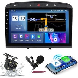 Android 14 Autoradio Navi voor P-eugeot 408 (2010-2013) 9 ""Screenradio met draadloze carplay Android-auto GPS-navigatieondersteuning Bluetooth 5.0 HIFI FM 5G-WiFi SWC MIC,M200s