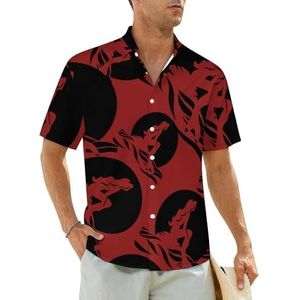 Little Mermaid T-shirt voor heren, korte mouwen, strandshirt, Hawaïaans shirt, casual zomershirt, 3XL