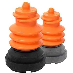 Flexyfoot Reservevoeten voor wandelstok, schokabsorberend, geschikt voor alle maten en kleuren van Flexyfoot-hulzen, verbetert de grip en veiligheid, vermindert wegglijden en stoten door stoten, zwart, 4 stuks