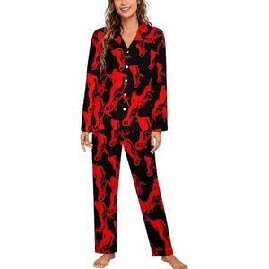 Fietsstunts pyjamasets met lange mouwen voor vrouwen, klassieke nachtkleding, nachtkleding, zachte pyjama's, loungesets