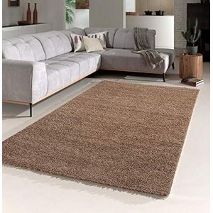 Flycarpets Hoogpolig Vloerkleed Candy Shaggy - Kleur: Mocca Afmeting: 140X200 Cm - Woonkamer