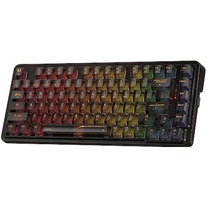 Redragon K649 PRO 78% Draadloze Pakking RGB Gaming Toetsenbord, 3-Modi 82 Toetsen Volledig Transparant Mechanisch Toetsenbord met Hot-Swap Socket, Geluidsdempende Laag x 5, Doorschijnende Aangepaste