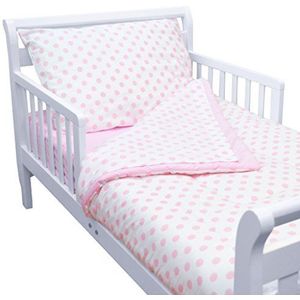 American Baby Company 100% katoen percal 4-delige peuter beddengoed set, baby roze stippen, voor meisjes