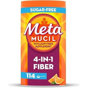 Metamucil Suikervrij poeder met gladde textuur, sinaasappelsmaak, 114 dosissen