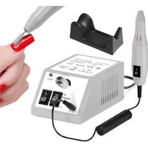 Draagbare elektrische nagelboormachineset for manicure, pedicure, gellakverwijdering, professionele salonuitrusting met polijstmachine(US Gray)
