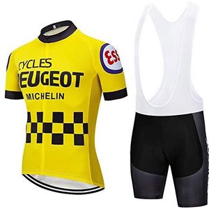 DEHIWI Fietspakken voor heren, wielertruien en shorts set met 3D-gel gewatteerd voor outdoor fietsen, fietsen, zomer