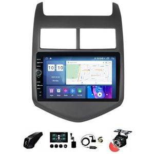 22,9 cm (9 inch) Android 12 Autoradio 2 DIN voor Chevrolet Aveo 2011-2015 met achteruitrijcamera stuurbediening Bluetooth GPS Navi CarPlay Wireless FM WiFi (grootte: S400 4+64G)