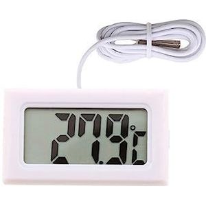 Mini Digitale LCD Indoor Thermometer Hygrometer Meter Met Waterdichte Probe Vochtigheidsmeter Sensor For Aquarium Instrumenten Gauge(With Wire White)