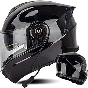 Motorhelm Modulair Flip-Up Front Motorhelm Met Dubbel Zonneklep Lichtgewicht Full Face Motorhelm DOT/ECE Goedgekeurd Grote Helmen Voor Volwassenen Mannen Vrouwen D2,4XL