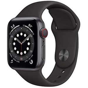 Apple Watch Series 6 GPS + Cellular, 40 mm Space Gray Aluminium Case met Black Sport Band - Regular (Refurbished)