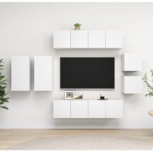 Prolenta Premium - 8-delige tv-meubelset, spaanplaat, wit
