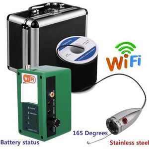 Wifi draadloze onderwatervisvideocamera, roestvrijstalen ondersteuning for video-opnames DVR voor zee-, meer-, boot- en kajakvissen(White LEDs 50M Cable)