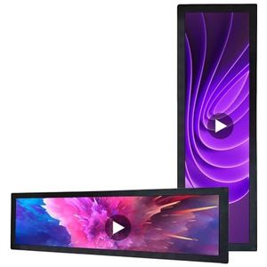 VSDISPLAY 28.6 inch 1920x540 Draagbare Uitgerekte Bar IPS LCD Monitor met An-droid Board, Reclame Plank Digitale Dignage ondersteuning Autoplay, Autocopy Video
